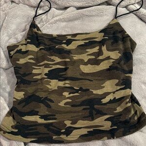 SHEIN Camouflage Camisole with Spaghetti Straps